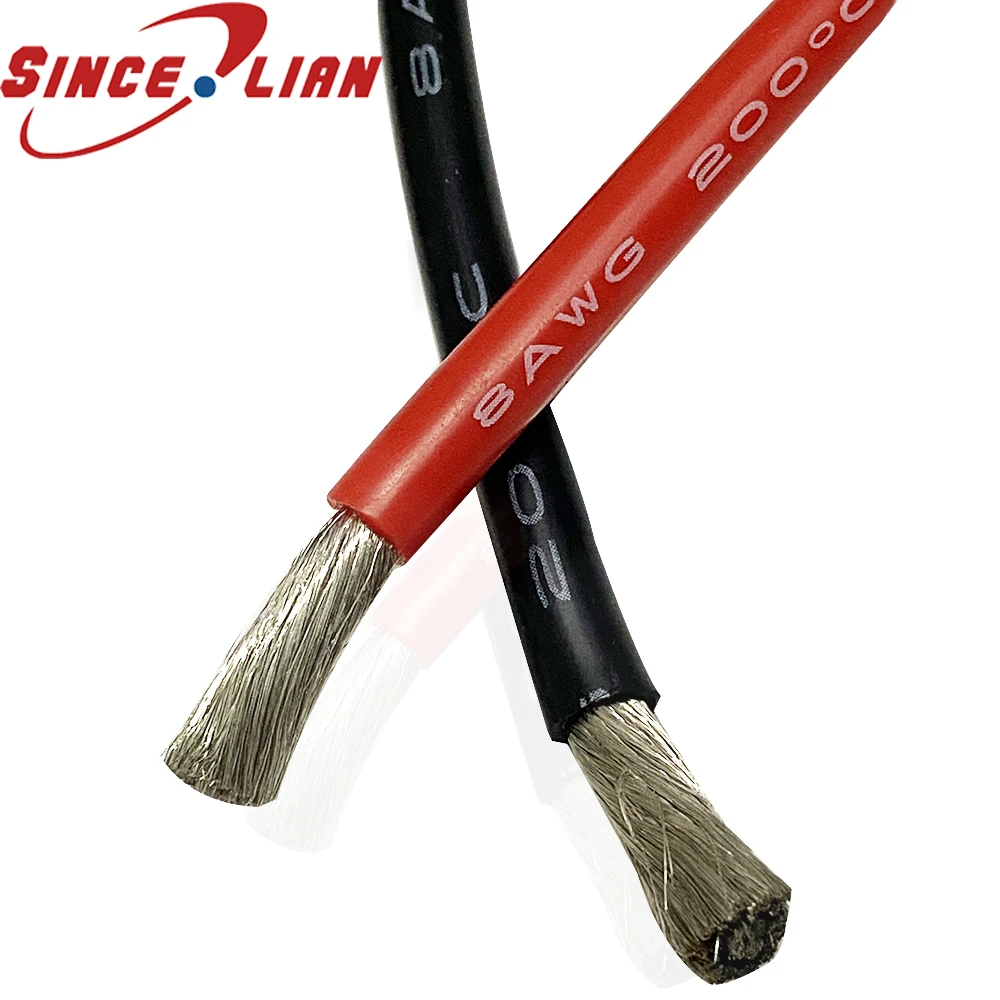 1 Meter Red and 1 Meter Black Silicon rubber Cable 12AWG 14AWG 16AWG 20AWG 30AWG Heatproof Soft Silicone Silica Gel Wire