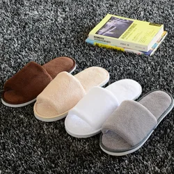 Spessa suola non Usa E Getta Unisex Pantofole Hotel Spa Portatile Pantofole A Casa per Gli Ospiti Coperta Tessuto di Cotone Pantofola di Corallo Del Panno Morbido