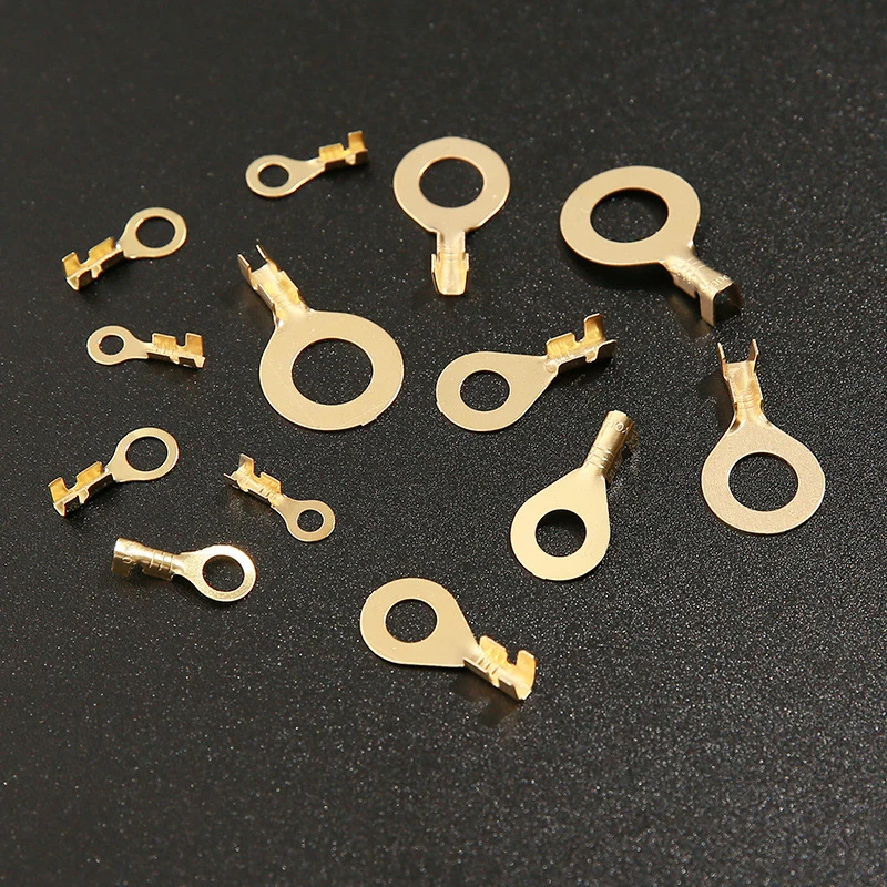 150 Buah M3/M4/M5/M6/M8/M10 Cincin Lugs Mata Tembaga Crimp Terminal Konektor Kabel Lug Tembaga Tab Kabel Hidung Kombinasi Set Diy