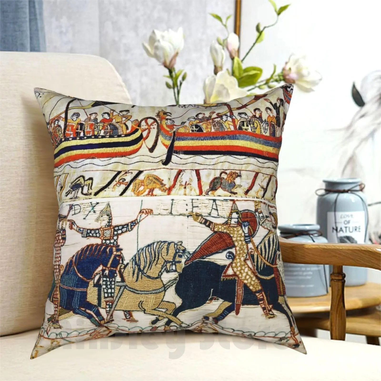 The Bayeux Tapestry , Battle Of Hastings , Norman Knights Horseback , Arhers And Viking Ships Outdoor Hiking Backpack