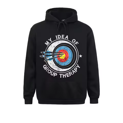 Archery Is My Idea Of Group Therapy Design Long Sleeve Hoodies Ostern Day Men's Sweatshirts Design Clothes Discount