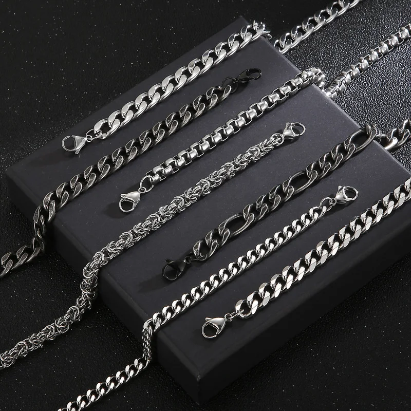 Kalen O-förmigen Kette Link Großhandel Einfache Retro Stil männer Edelstahl Zarte Halskette Schmuck – Detail 13