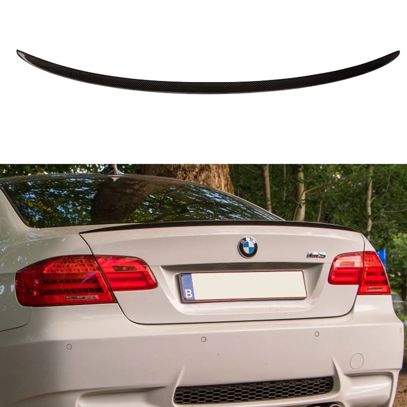 Fit For BMW E92 3 Series Spoiler  2005-2012 2 Door E92 M3 Performance Style Black Carbon Fiber Rear Wing Spoiler