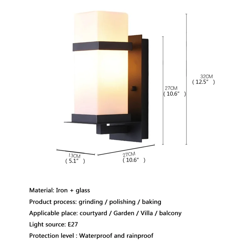 OUTELA Outdoor Wall Sconces Lamp Classical Light Waterproof IP65 LED For Home Porch Villa