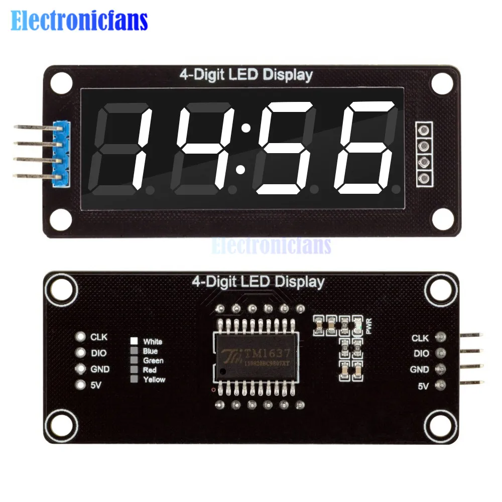 1 Set 5 Kleur TM1637 0.56 Inch 0.56 "4-Digit 7 Segmenten Digitale Led Display Buis Klok Dubbele dots Module Voor Arduino