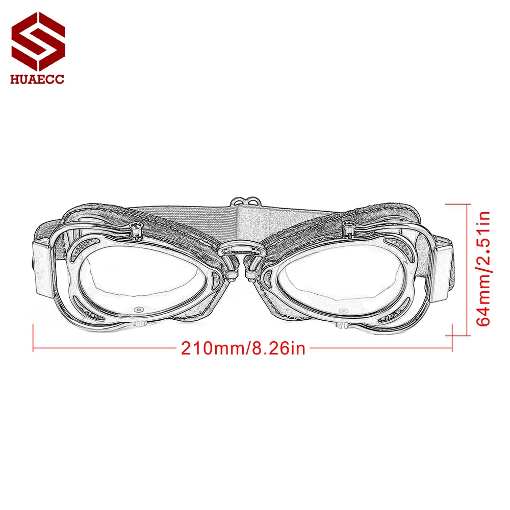 Motorcycle Glasses Goggles Retro Vintage Riding Eye Wear Sun Windproof Goggles for Cafe Racer Pilot Helmet Glasses