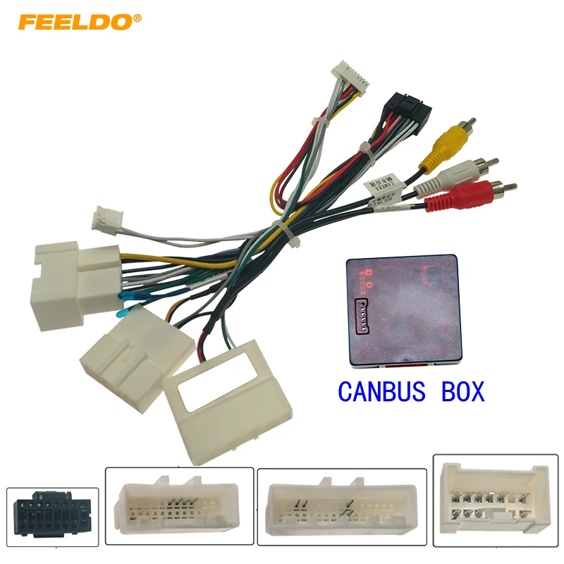 

FEELDO Car Audio 16PIN DVD Player Power Calbe Adapter With Canbus Box For Renault Captur Kadjar 2015 Stereo Plug Wiring Harness