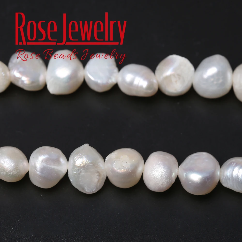 B+ Quality 100% White Real Natural Pearl Freshwater Cultured Transversely Perforated Pearl Beads 36 cm Strand For Jewelry Making