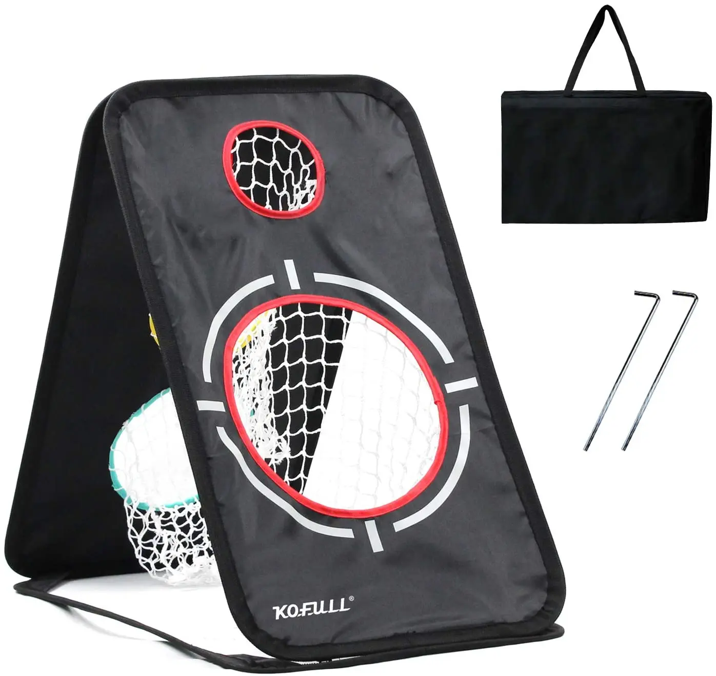 KOFULL Golf Chipping Net for Outdoor/Backyard Practice Golf Net Practice Equipment Portable Pop Up with Carry Bag-Black