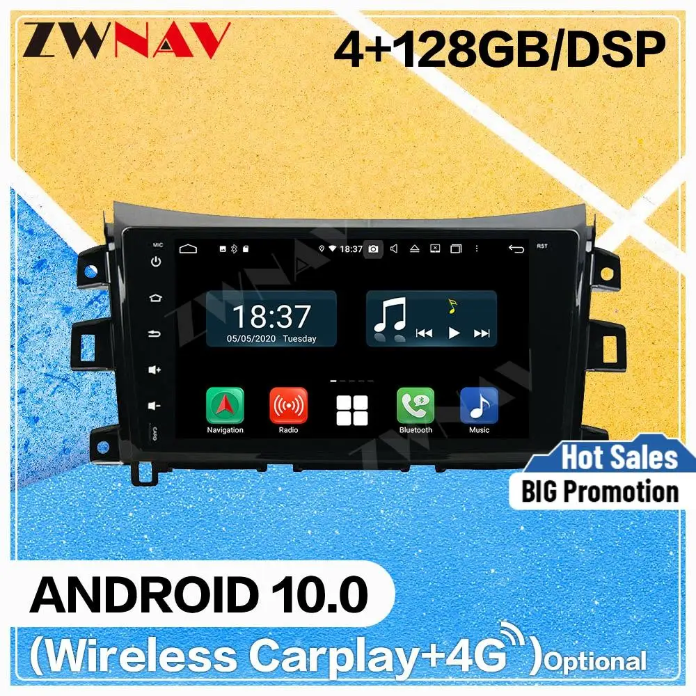 128GB Carplay Android 10 screen Multimedia DVD Player for Nissan NAVARA 2016 BT GPS Navigation Auto Audio Radio Stereo Head unit