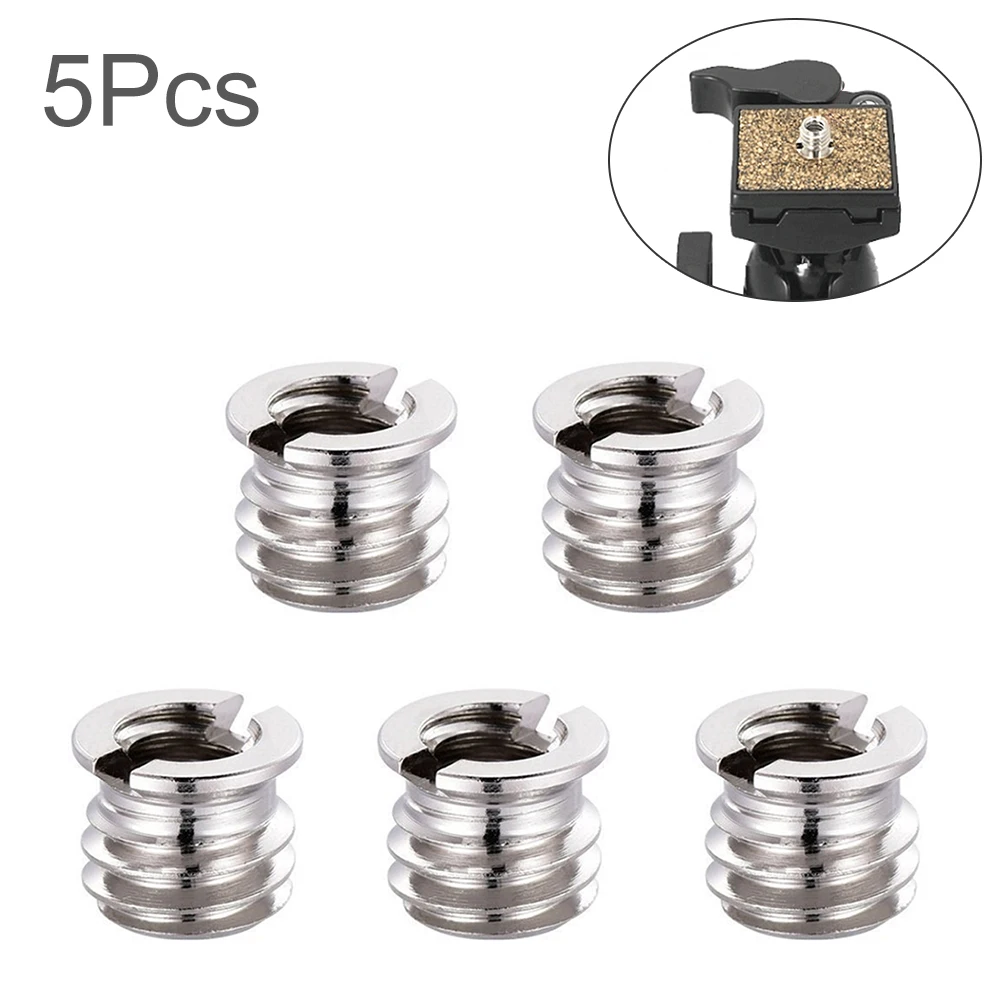 5pcs/pack 1/4 inch to 3/8 inch Convert Screw Standard Adapter Reducer Bushing Converter for DSLR Camera Camcorder Tripod Monopod