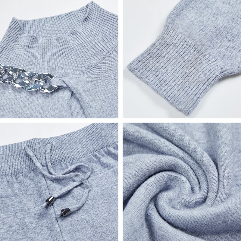 icebear 2022 women knitted tracksuit sweater&carrot jogging pants pullover sweater set chic outwear clothing NB-2321