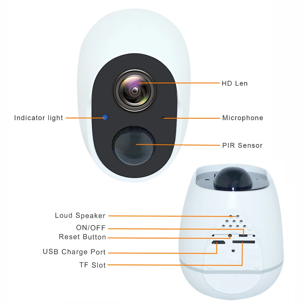 야외 와이파이 CCTV 카메라, 저전력 충전식 배터리 캠, PIR 모션 감지, 무선 보안 IP 감시 카메라, 1080P