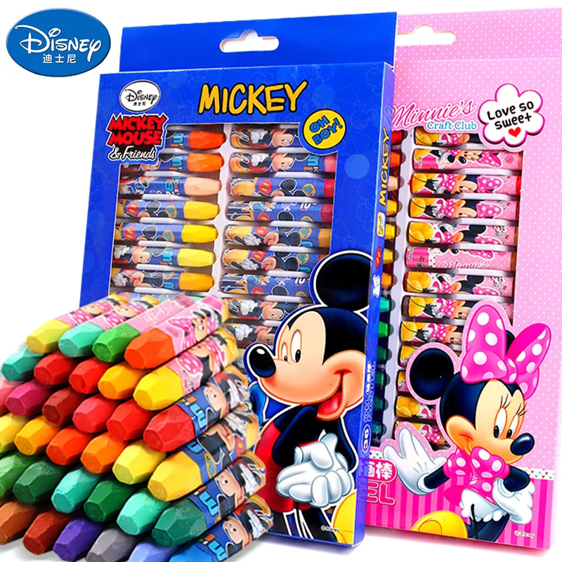 conjunto de pintura para criancas mickey e minnie pastel a oleo para estudante e crianca baby puzzle brush presente de aniversario 12 cores 18 cores 24 cores 36 cores 01