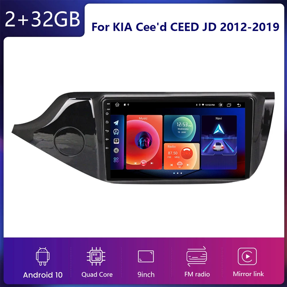 

2 DIN 4 Core WiFi Android 11 Car Stereo Radio Multimedia Video Player GPS Navigation For KIA Cee'd CEED JD 2012-2019