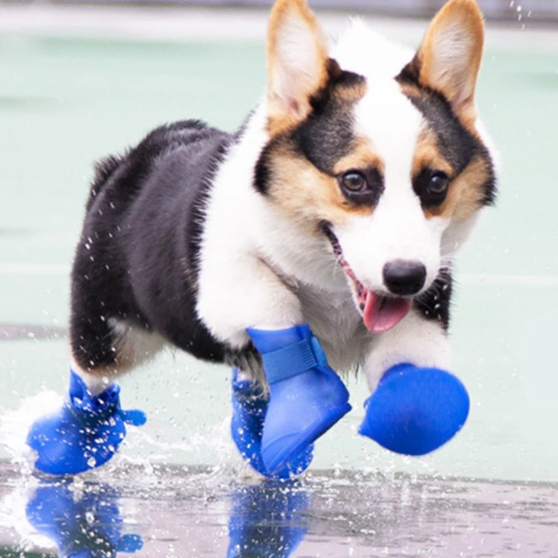 Outdoor Walking Pet Dog Rain Shoes for Small Medium Dogs Waterproof Chihuahua Poodle Puppy Boots Mascotas Supplies zapatos perro