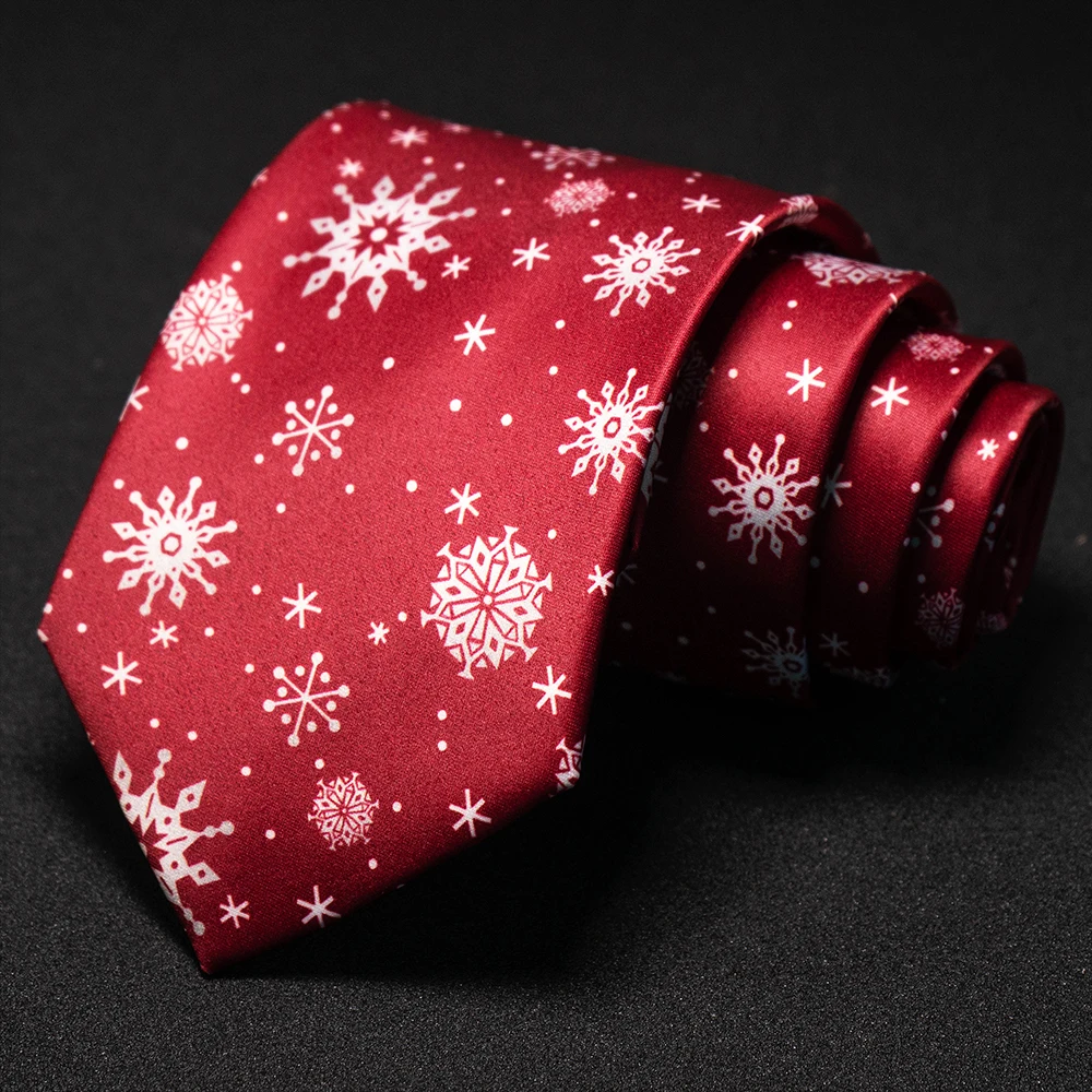 fashion 9cm classic print neckties for Christmas party reindeer santa claus tree snowflake anime tie accessories new year gift