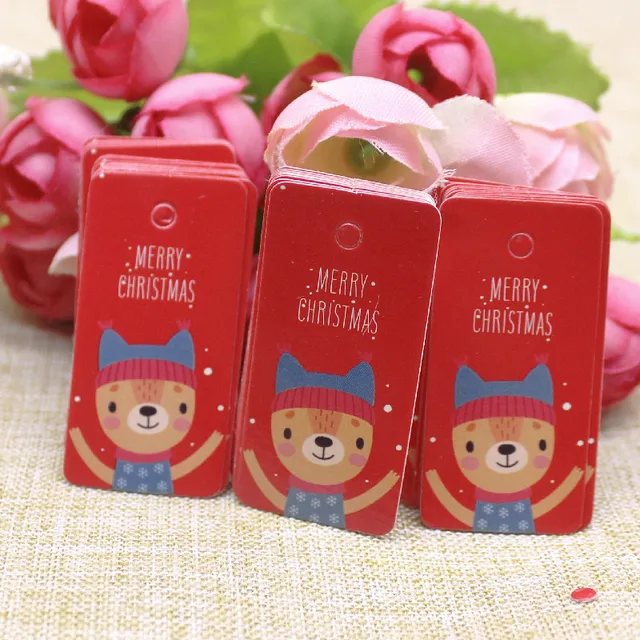 100pcs Kraft Paper Tags with Strings Handmade with Love Hang Tags Garment Tags for Candy/Gift/Cookies Display Packing Label Card 6