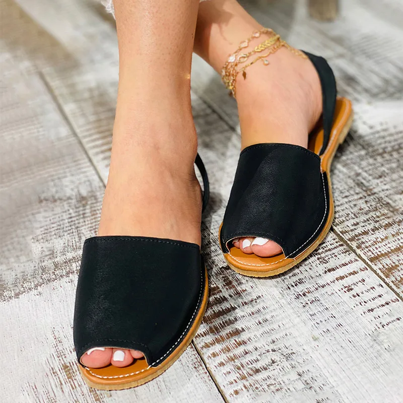 Women Sandals Plus Size Flats Sandals For Summer Shoes Women Slip On Flat Shoes Sandalias Mujer Summer Footwear Female Non-slip