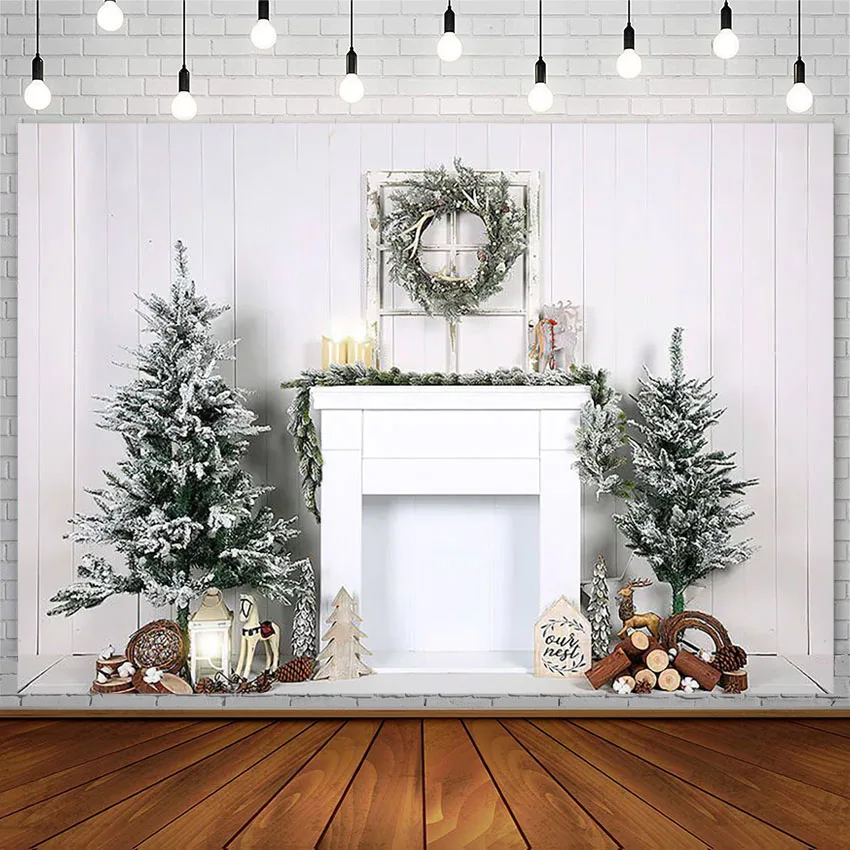 Avezano Photography Background Christmas Tree Winter Wreath Newborn Kids Portrait Family Party Decor Backdrop Photo Studio Props