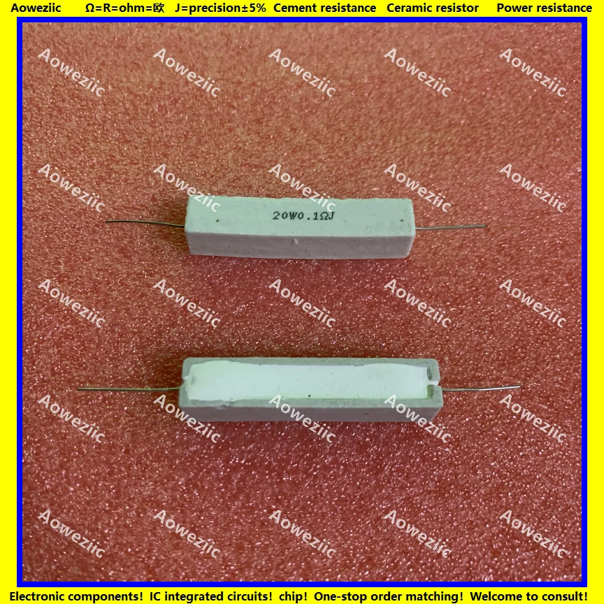 

10Pcs RX27 Horizontal cement resistor 20W 0.1 ohm 20W 0.1R 0.1RJ 20WR1J 0R1J Ceramic Resistance precision 5% Power resistance