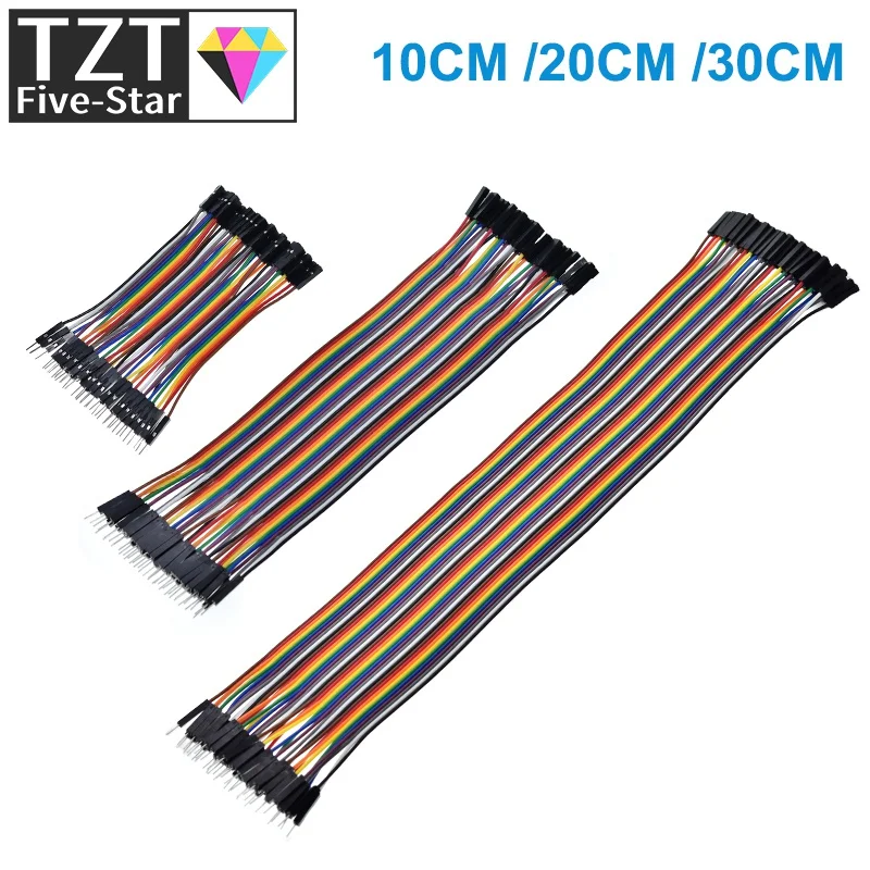 TZT Dupont Line 10cm/20CM/30CM Male to Male+Female to Male + Female to Female Jumper Wire Dupont Cable for arduino DIY KIT