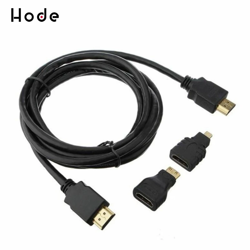 New 3 in 1 HD HDMI to Mini/Micro HDMI Adapter Cable Set High Speed Accessory