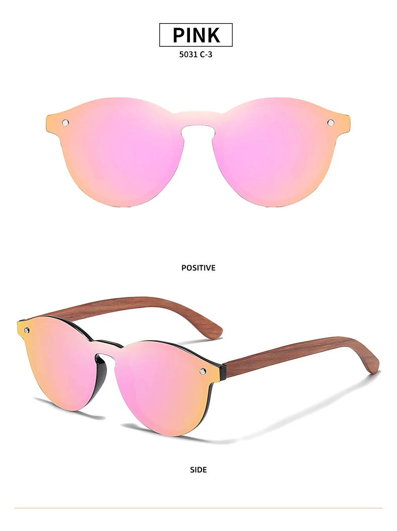 GM Retro Holz Sonnenbrille Männer Frauen Polarisierte Sonnenbrille Fahren Natürliche Holz Rahmen Brillen Spiegel Sonnenbrille Oculos S5031 – Detail 12