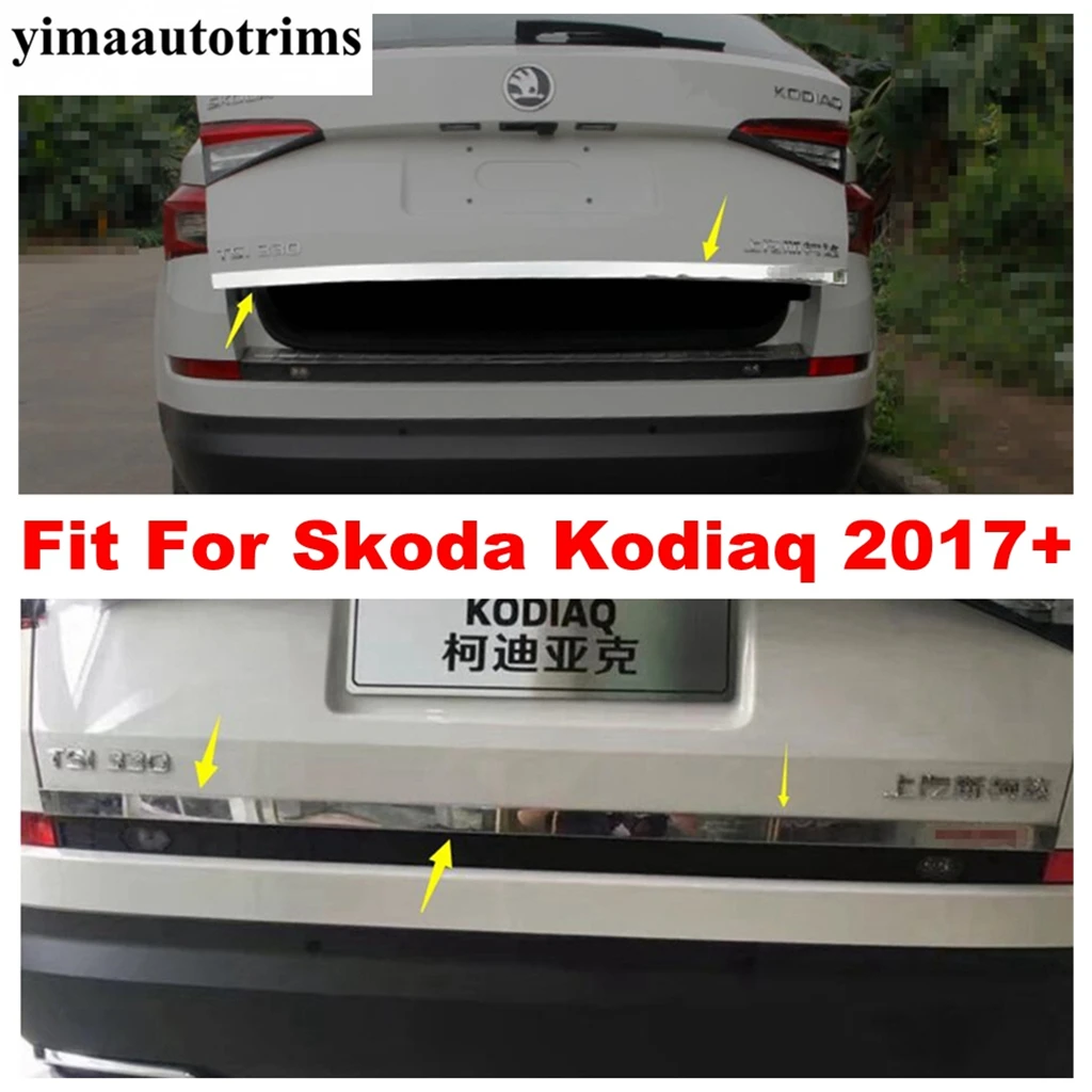 

Accessories For Skoda Kodiaq 2017 - 2022 Stainless Steel Rear Trunk Tailgate Door Decor Strip Cover Trim Exterior Kit