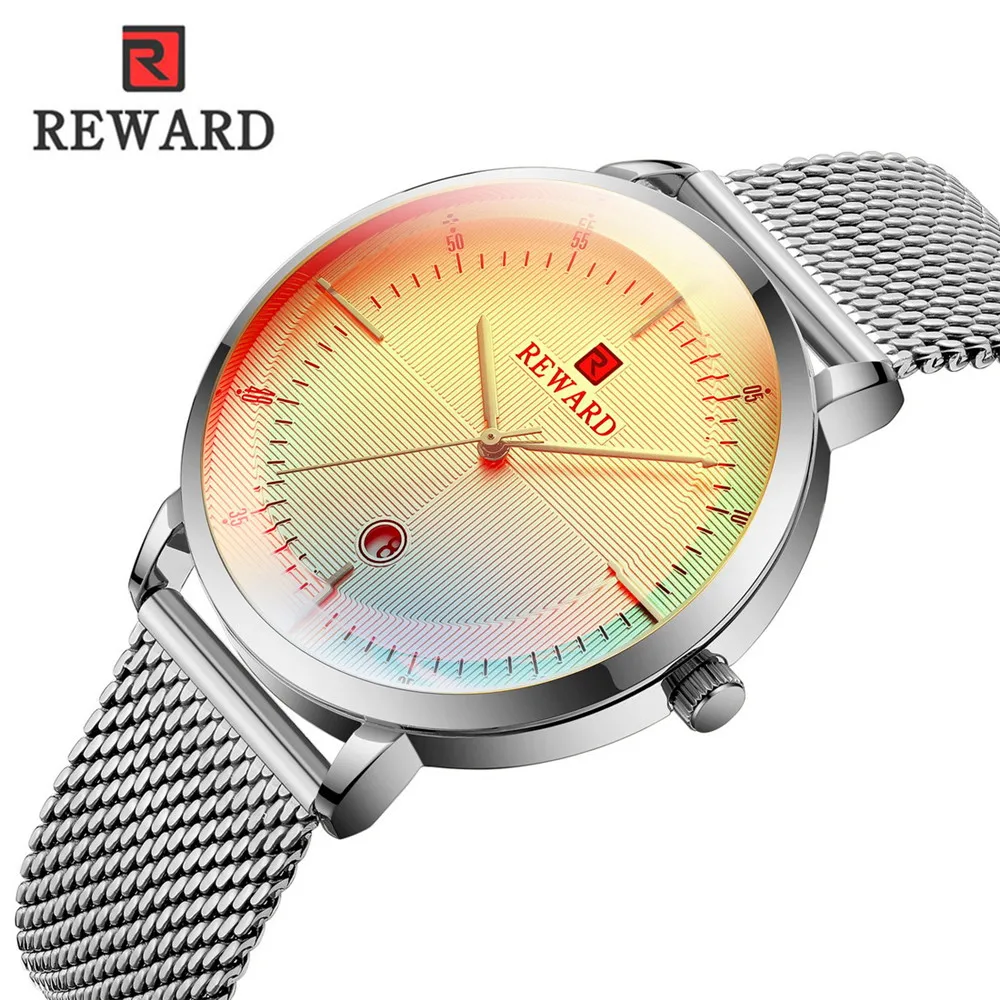 Relógio masculino Luxury Fashon Brand Reward Men Watches Waterproof Steel Quartz Business Watch Men New Design Male Clock