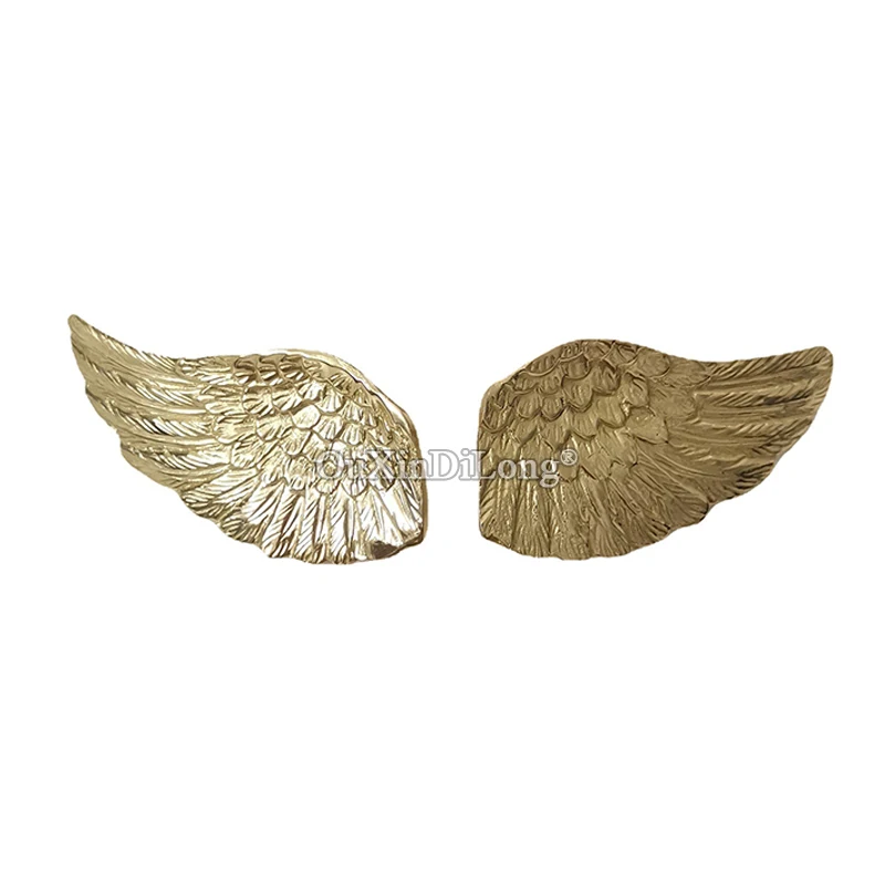 Retro 5Pair Pure Brass Vintage French Wings Furniture Handles Drawer Pulls Cupboard Wardrobe Closet TV Wine Cabinet Pulls Gifts