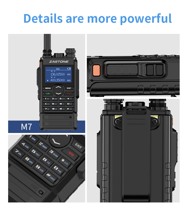 Zastone M7トランシーバーvhf uhf portatileラジオ5ワットトランシーバー2600バッテリー双方向ラジオfmハム136-174 400-480mhz