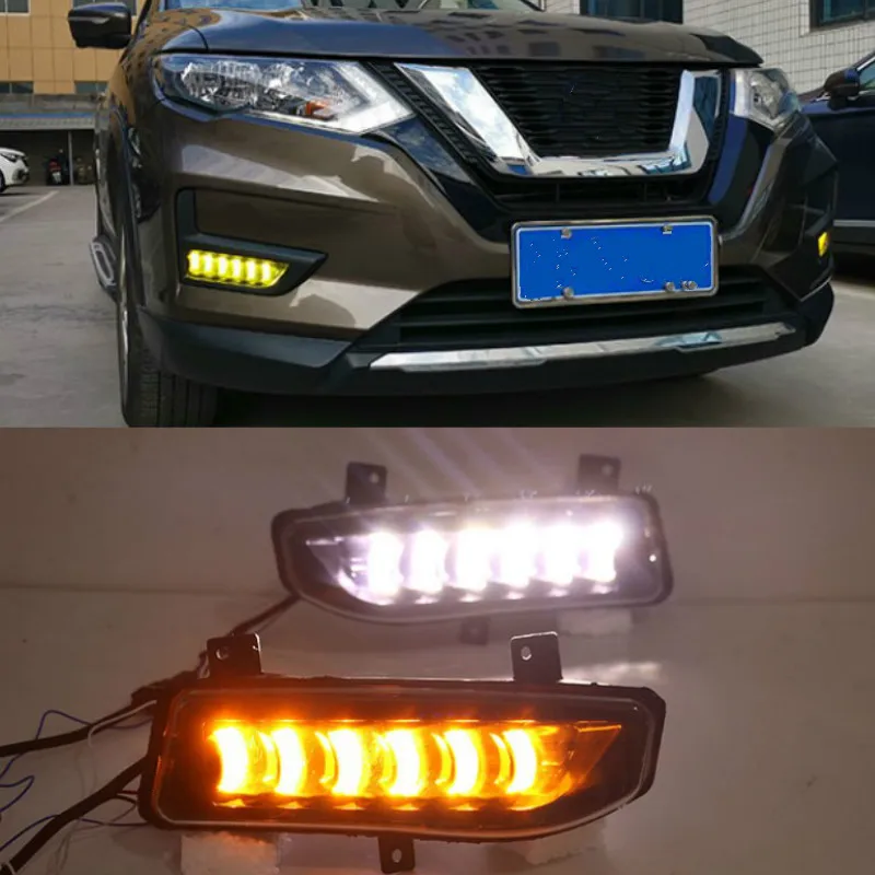 Turn Yellow Signal Function 12V Car DRL Lamp LED Daytime Running Light For Nissan X-trail T32 Xtrail 2017 2018 2019