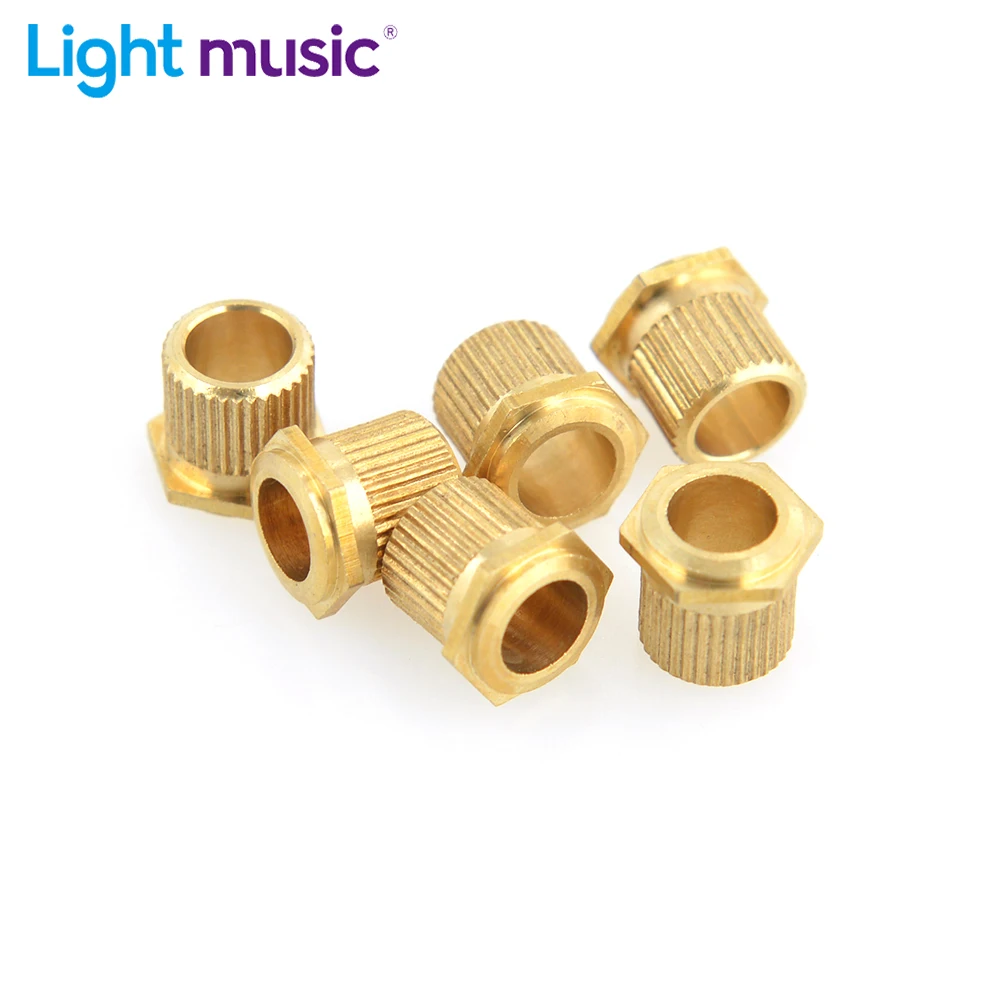 6pcs Metal Vintage Machine Heads Tuners Nuts/ Bushings/Ferrules Brass Hex for Electric Guitar Acounstic Guitar