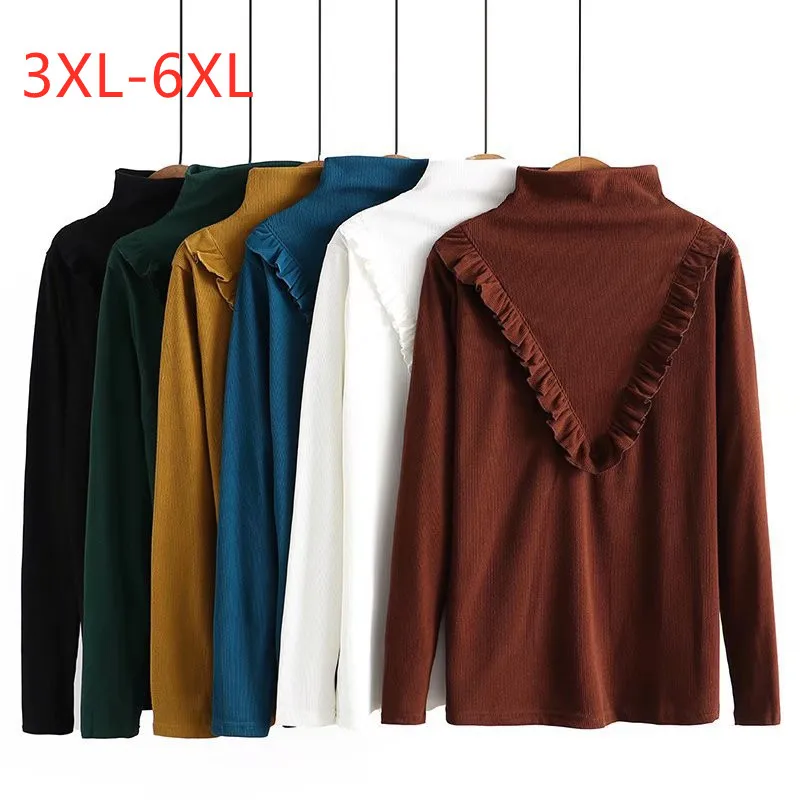 

Large women's early spring new T-shirt elastic long sleeve Plus Size bottoming shirt