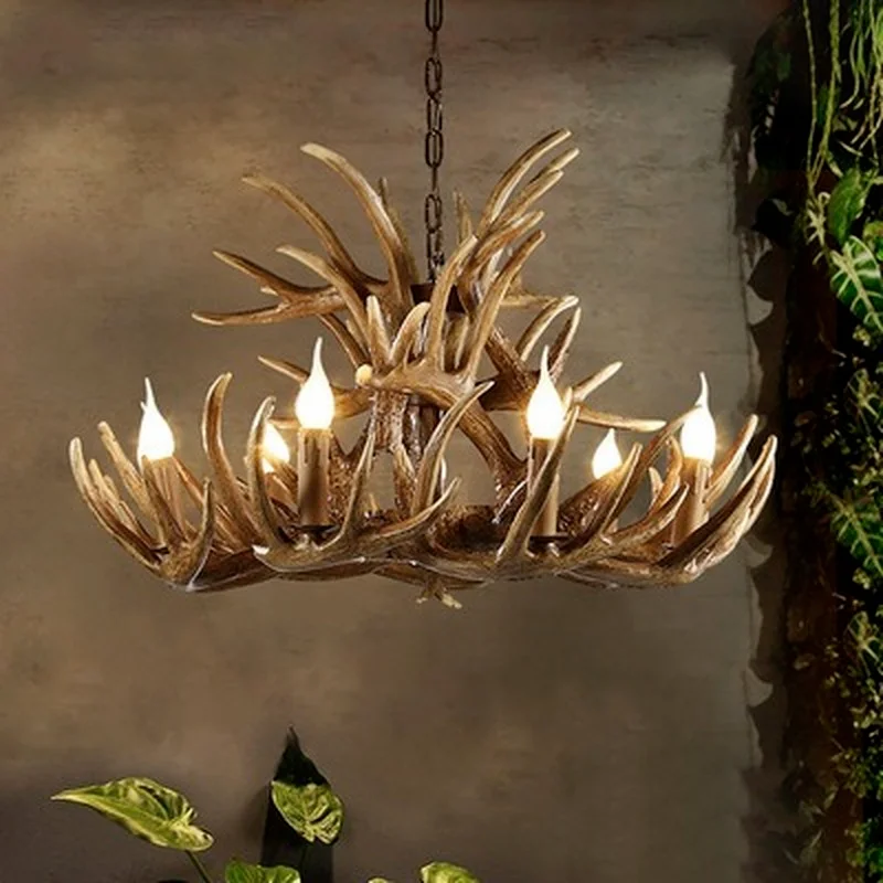 

American Europe country tree branch vintage retro LED pendant light lamp buck deer horn antler modern ceiling hanging lamp light