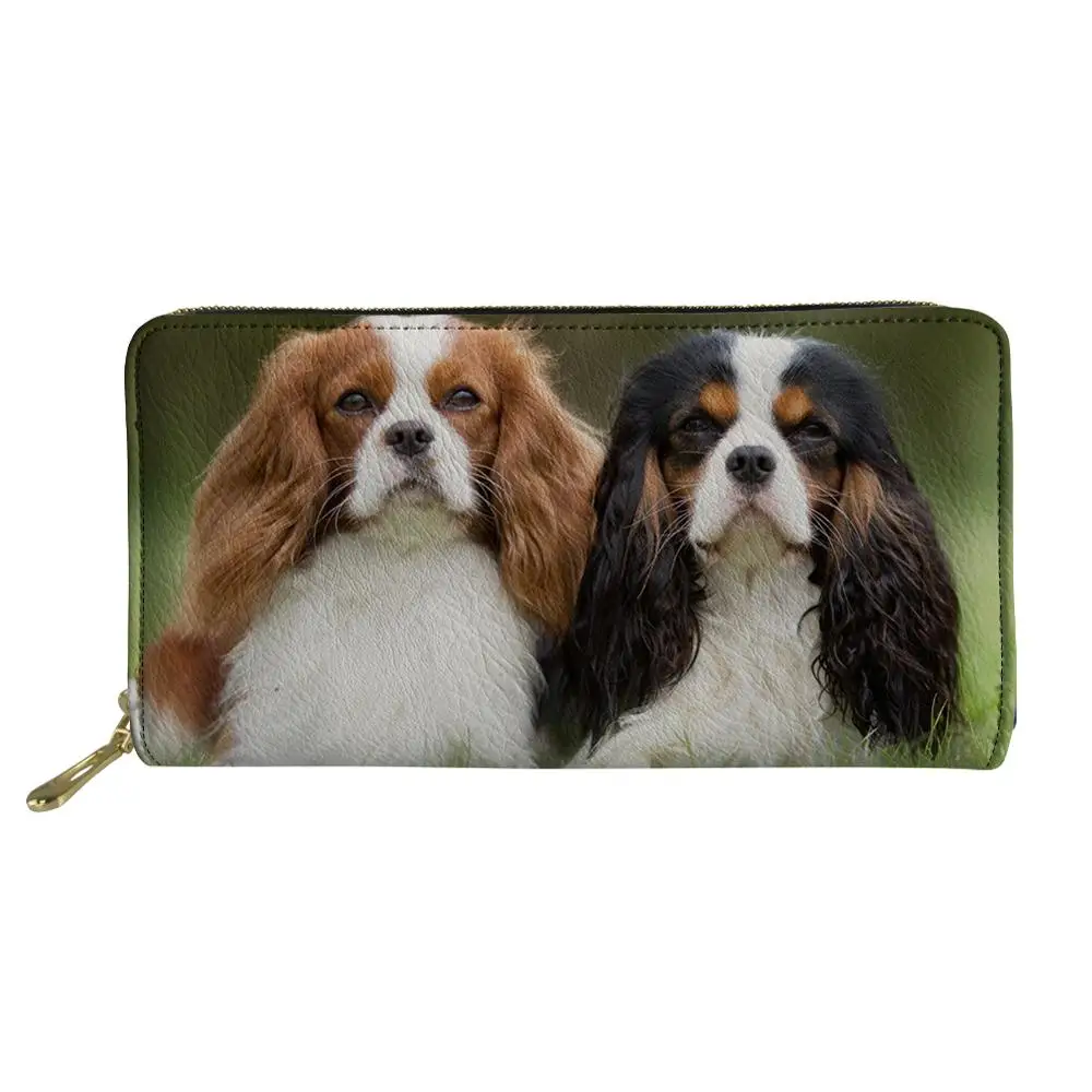 Women's Phone Purse King Charles Spaniel Printing Long Wallets for Credit Card Ladies Clutch Money Bags Girls Coin Pouch