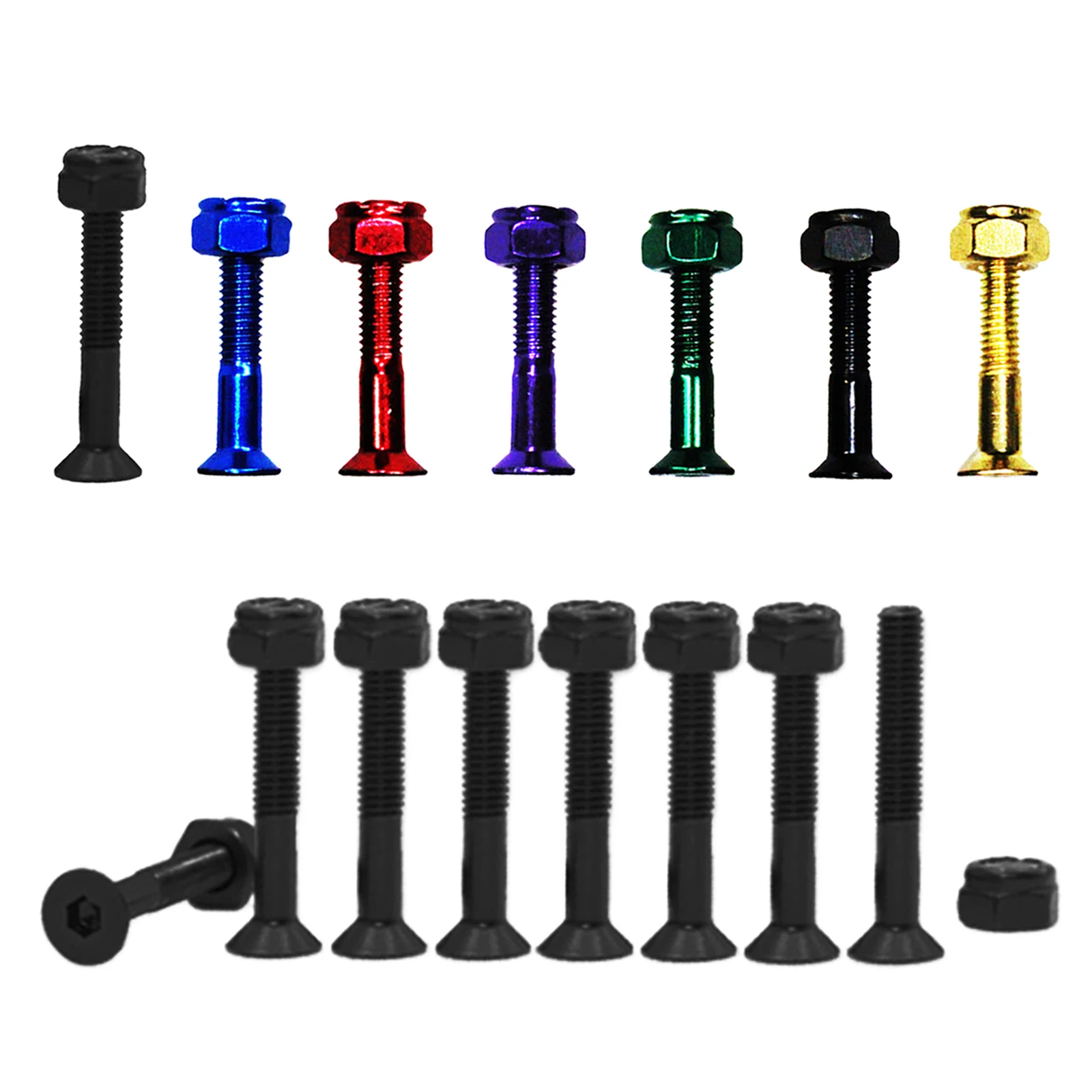 Tornillos de repuesto para monopatín, herramientas de montaje para reparación de ruedas de Longboard, Hardware para monopatín, Tuercas de camión, pernos