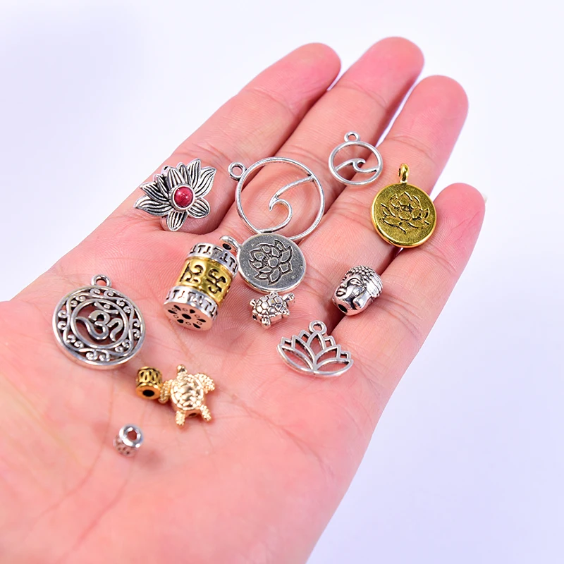 15 Kinds of Nepal Buddha Beads Pendants For Jewelry Making Set Needlework Components Bracelet Necklace Handicraft Accessories