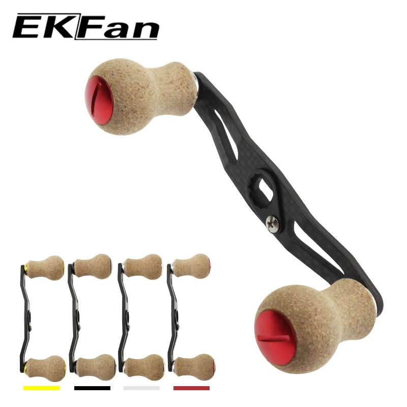 EKFan 105MM Carbon Fiber Fishing Reel Handle +Softwood Knob for 8*5MM Hole DAI Fishing Reel DIY Accessory