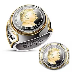 Trump Ring MAKE AMERICA GREAT AGAIN Engrave Ring American President Supporter Unisex Cool Fashion Jewelry Ring