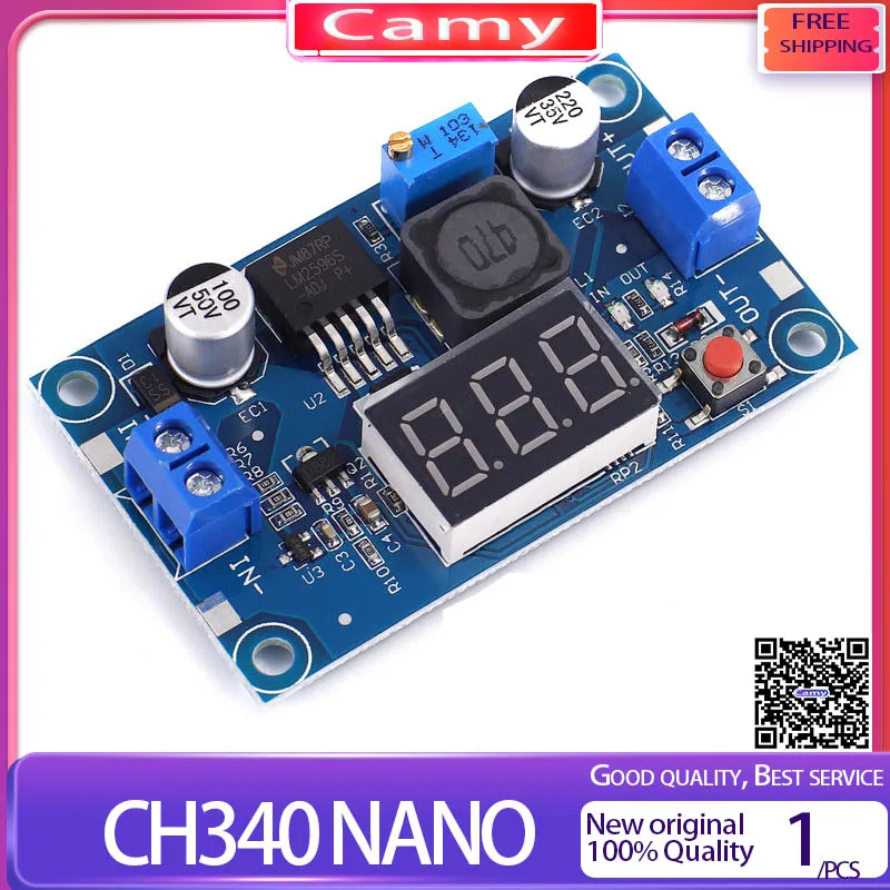 

LM2596 DC DC Step Down Converter Voltage Regulator LED Display Voltmeter 4.0~40 to 1.3-37V Buck Adapter Adjustable Power Supply