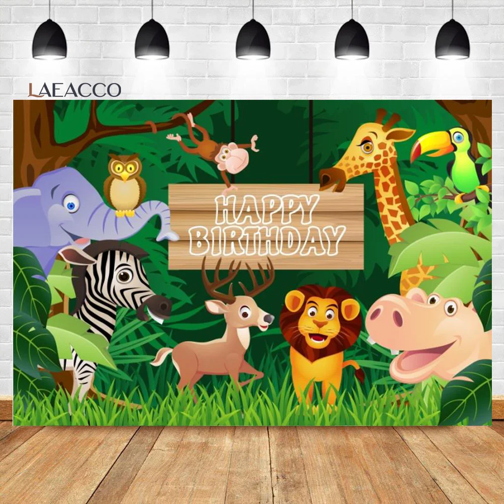 Laeacco-خلفية لأعياد الميلاد بطابع سفاري ، وخلفية للتصوير الفوتوغرافي ، وحفلات استقبال المولود الجديد ، والغابة البرية ، واستوديو الصور
