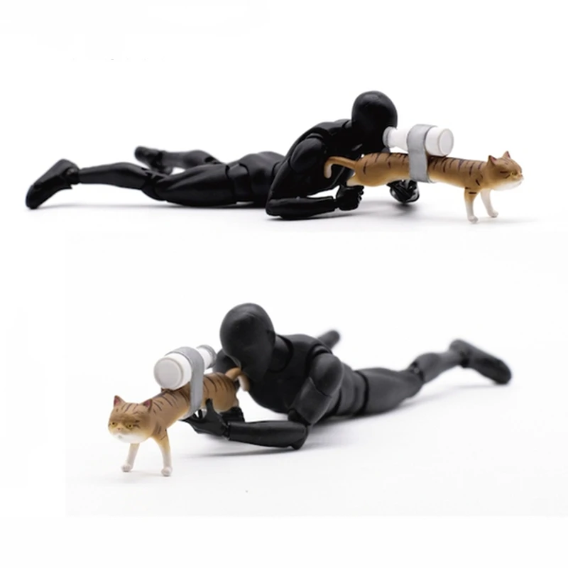 1/12 Scale Figure Momotraro toys Cat weapon Action Figure Doll 6PCS / Set Blind box doll