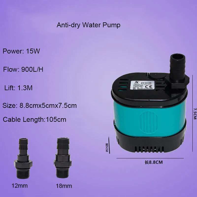 Bomba de agua sumergible ultrasilenciosa para acuario, filtro de fuente para estanque de peces, 15W, 240V