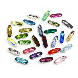 Long Oval Shape Crystal Fancy Stone 5*15mm  Pointed Back With Claw Sew On Rhinestone Loose Rhinestones For Clothes Shoes Crystal