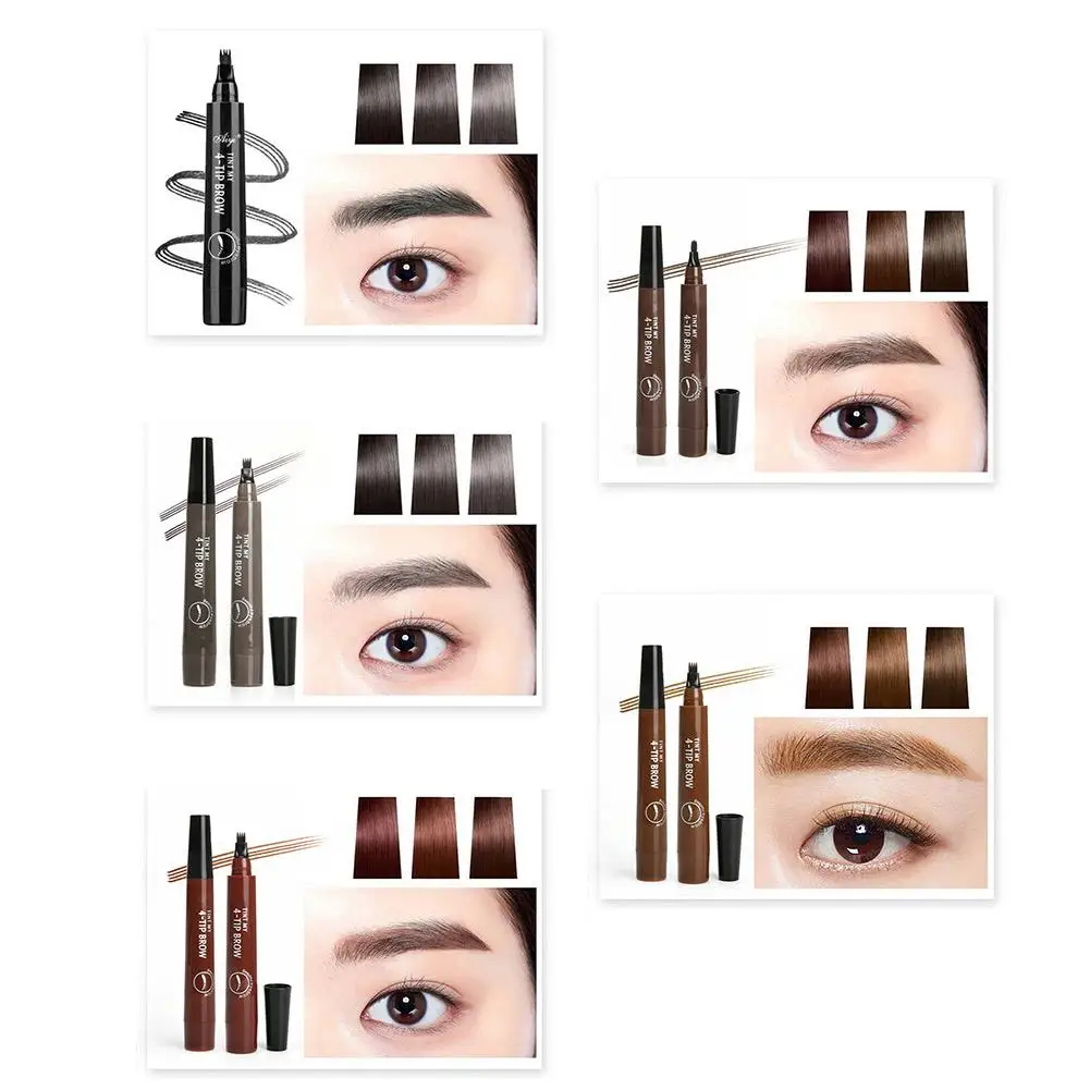 Nuova matita per sopracciglia liquida impermeabile Microblading Eye Pencil punta a forchetta Fine Sketch Eye Brow Tattoo Tint Pen cosmetici di bellezza