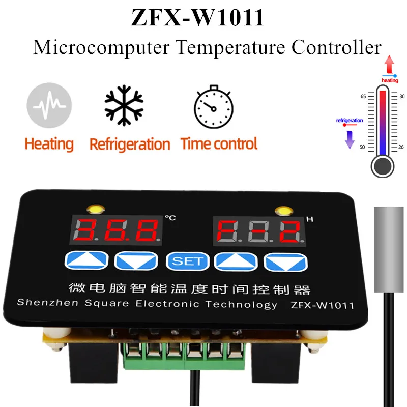 ZFX-W1011 Microcomputer Temperature Controller Thermostat Intelligent Time Controller Adjustable Electronic Temp 12V 24V 220V