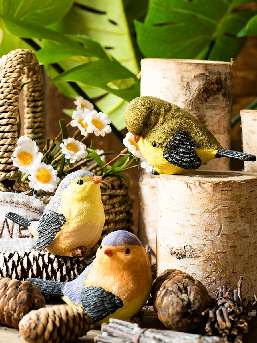 

Cute Resin Bird Tabletop Decoration Crafts Fairy Garden Figurines Balcony Small Animal Ornaments Home Decoration Accessories