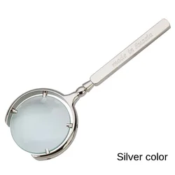 60Mm Magnifying Glass Handheld Magnifier Classic Russian 8X Antique Metal Crafts for Antique Jade Jewelry Newspaper Book Reading
